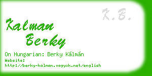 kalman berky business card