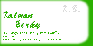 kalman berky business card
